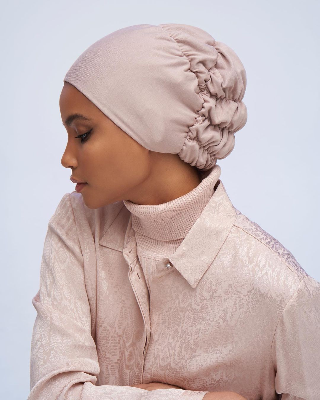 Ethnic Clothing Plain Inner Scarf Pleated Stretch Elastic Adjustable Cotton Tie Back Bonnet Under Hijab Cap Headband Tube Turbante Mujer df083