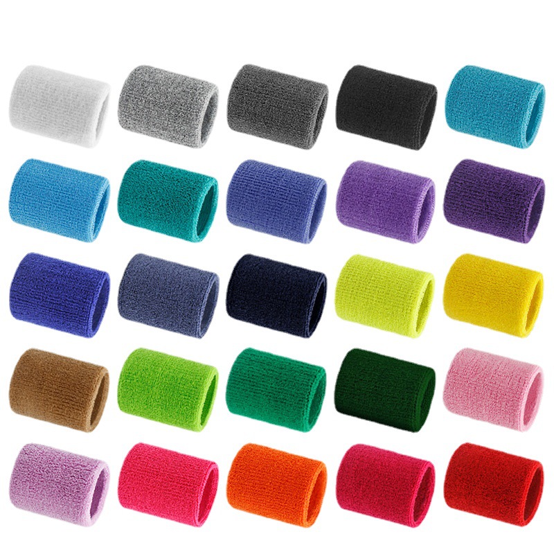 Utomhus Sports Cotton Fiber Wicking Wrist Support Brace Wrap Sweatbands Armband Tennis Squash Badminton Gym Football Soft Wrist Bands