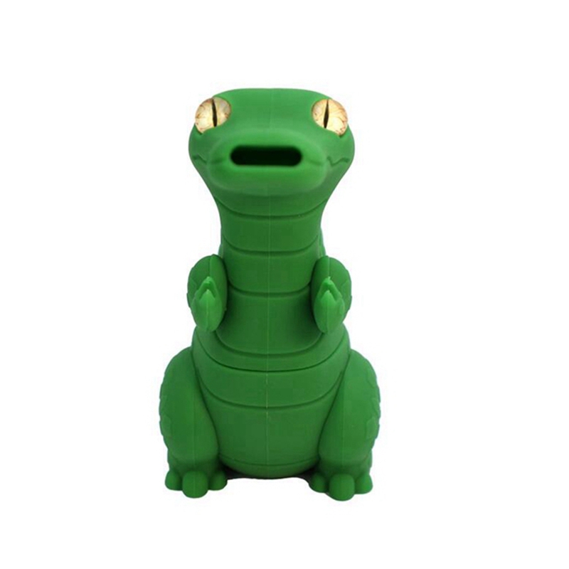 Style Crocodile Coloré Fumer Silicone Bong Pipes Kit Portable Voyage Bubbler Herb Tabac Poignée Filtre Cuillère Quartz Bol Plates-formes pétrolières Waterpipe Dabber Holder