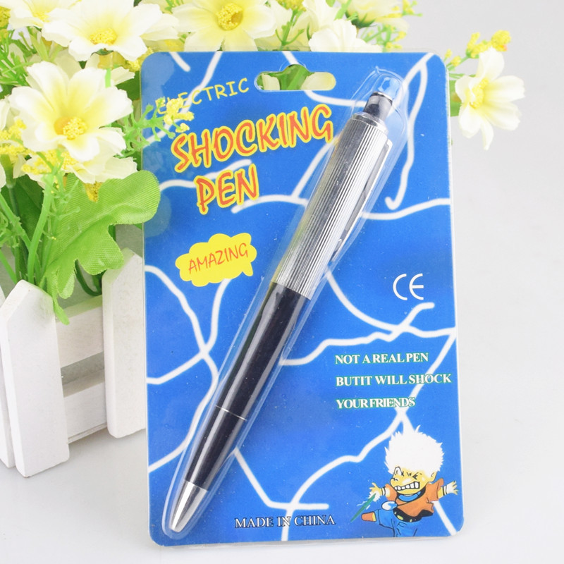 Pallpoint Pens Spoof Fancy Funny Ball Point Pen Toy صادم صدمة صدمة هدية نكتة مزحة خدعة متعة القلم الصدمة الكهربائية الجدة