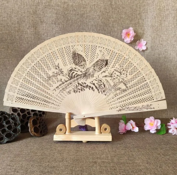 Aromatic Wood Pocket Chinese Carved Folding Hand Fragrance Wooden Fan Elegent Home Decor Party Wedding Favor Gifts Gift Favors