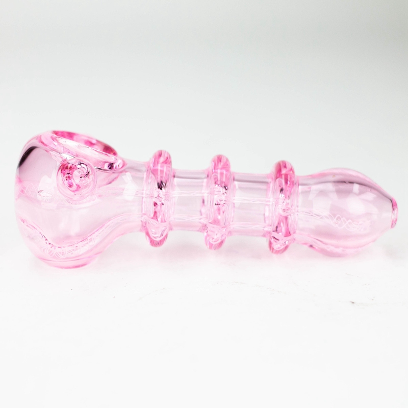 New Pink Pyrex Thick Glass Pipes Handmade Portable Anti Slip Joint Handle Filter Dry Herb Tobacco Spoon Bowl Smoking Bong Holder Innovative Waterpipe Hand Tube