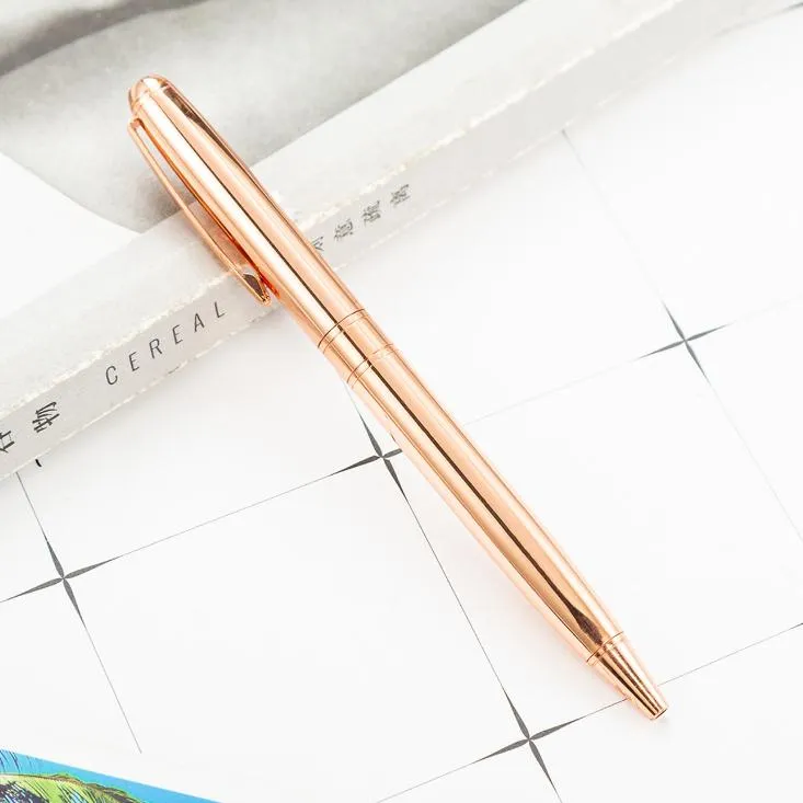 Pens Rainbow Rose Gold Metal Ballpoint Pen Student Teacher Writing Gift Advertising Signature Business Pen Stationery Office Supplies SN1275