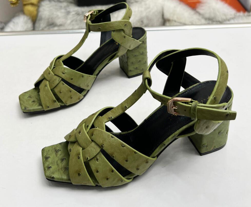 Sandálias elegantes de marca de verão, sandálias femininas de homenagem, salto alto grosso, senhora, vestido de noiva, casamento, gladiador, sandalias design EU35-44