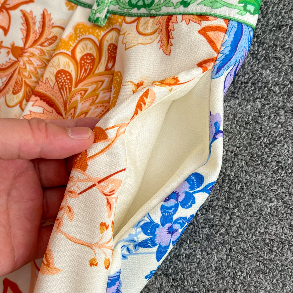 Sommar två bitar klänning retro rutnät ihåliga ruffles för kvinnor puffhylsa topp med hög midja bred ben shorts söt strand set t231y