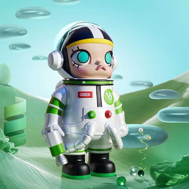 Novo estoque de ornamentos da moda, Mega Collection portátil 400% 28CMSpace Molly Return Series Blind Box Astronaut Bubble Mart POPMART