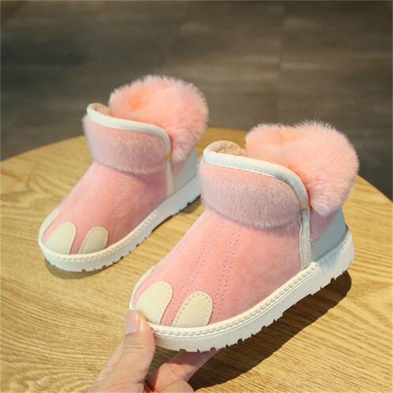 Bottes pour enfants 2023 hiver nouvelles bottes en coton pour enfants petits et moyens bottes de neige pour garçons et filles à semelle souple en peluche princesse bottes courtes