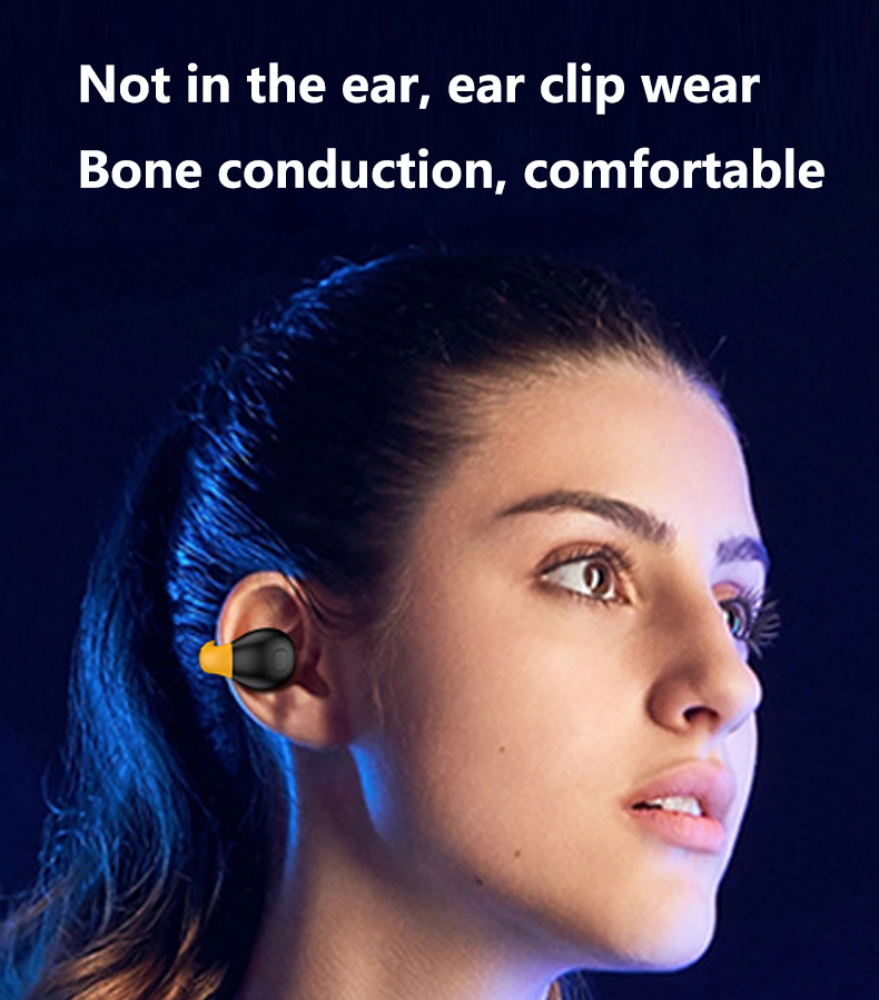 Kemik İletim Kulaklıkları Bluetooth5.3 Kulaklık Kablosuz Spor Kuffie Ultra Uzun Yaşam LED Dijital Ekran Gürültü Koşu IPX5 Su Geçirmez Kulak Klip