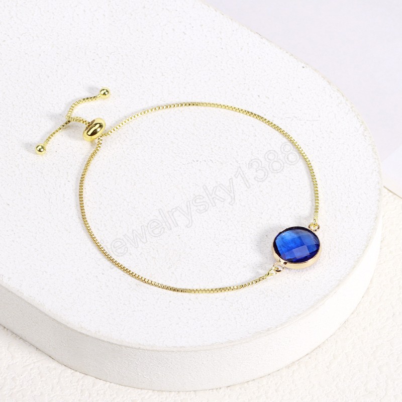 12mm runda glaskristallarmband för kvinnor fasetterade pärlguld färgkedjelänk armband vänskap smycken