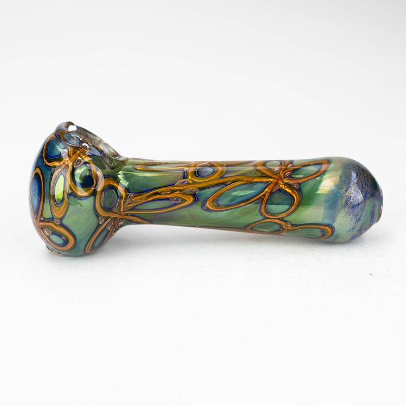 Latest Heady Colorful Gold Fumed Pyrex Thick Glass Hand Pipes Portable Filter Dry Herb Tobacco Spoon Bowl Smoking Bong Holder Innovative Tube DHL