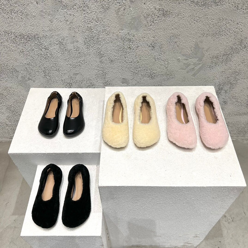 Designer Puffy Bont Schoenen Slip-on Luie Loafers Ronde Neus Platte Hak Casual Dames Echte Lederen Muilezels Comfortazy Rijden Schoenen