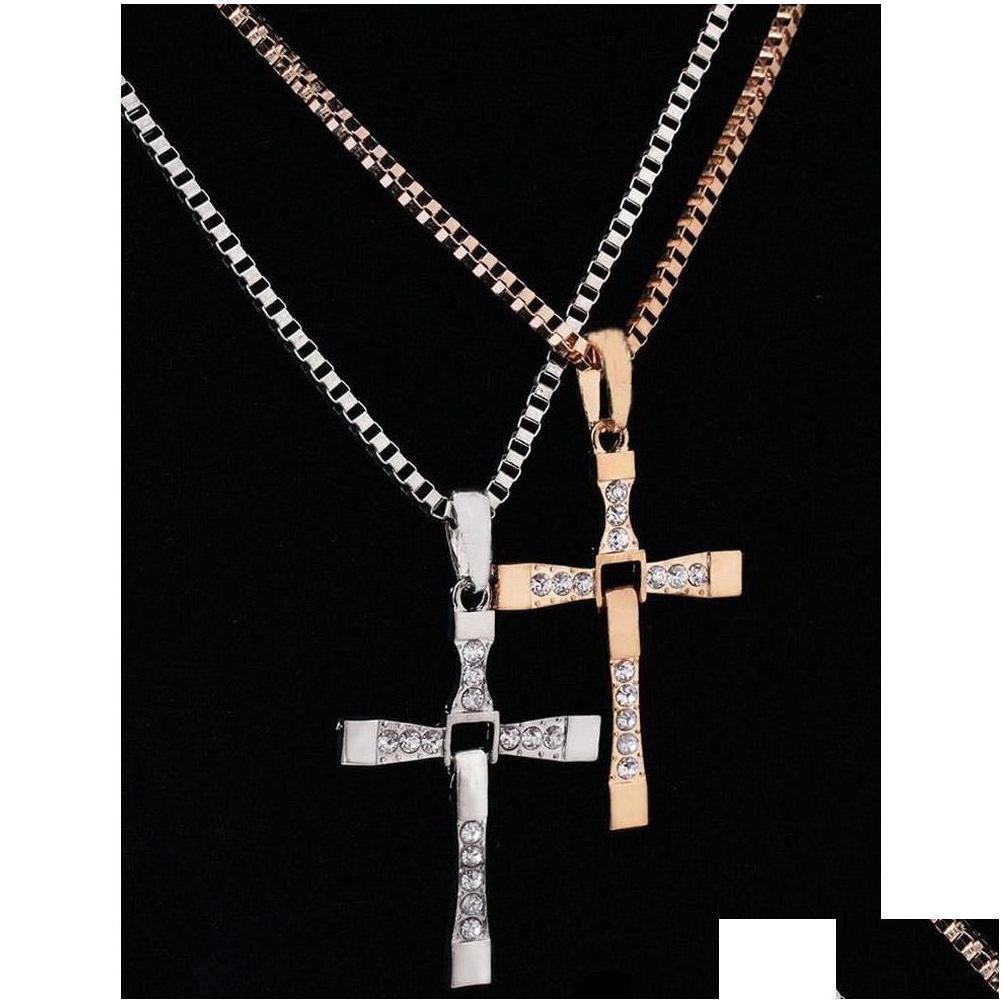 Hanger Kettingen Fast And Furious Cross Acteur Toledo Diamond Charm Sier Of Gouden Verklaring Ketting Mannen Sieraden Kerstcadeaus Drop