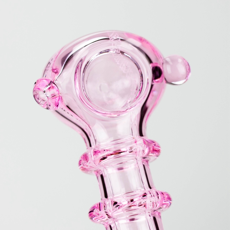 New Pink Pyrex Thick Glass Pipes Handmade Portable Anti Slip Joint Handle Filter Dry Herb Tobacco Spoon Bowl Smoking Bong Holder Innovative Waterpipe Hand Tube