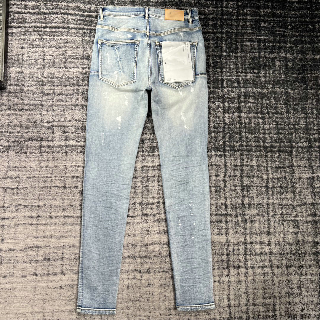 Jeans violets jeans de créateurs Jeans pour hommes Pantalons pantalones Jeans pour hommes Jeans déchirés Jeans droits réguliers Denim Tears Washed Old Jeans Long Jeans Hole