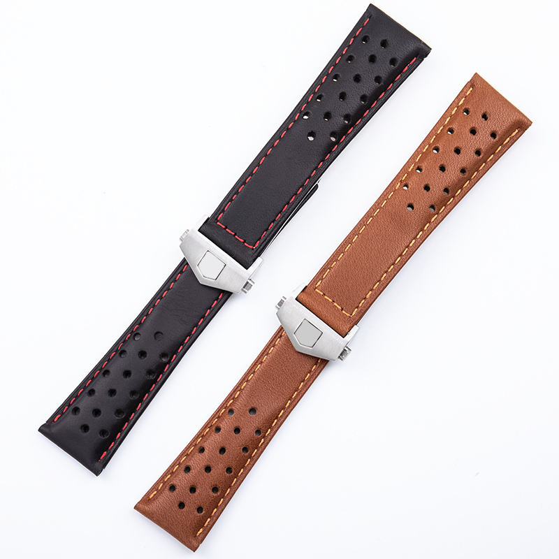 حزام Wax Calfskin Wristwatch مناسب للميراث 6 Carlisla Watch Chain Heuer Cowhide Wristband 22mm