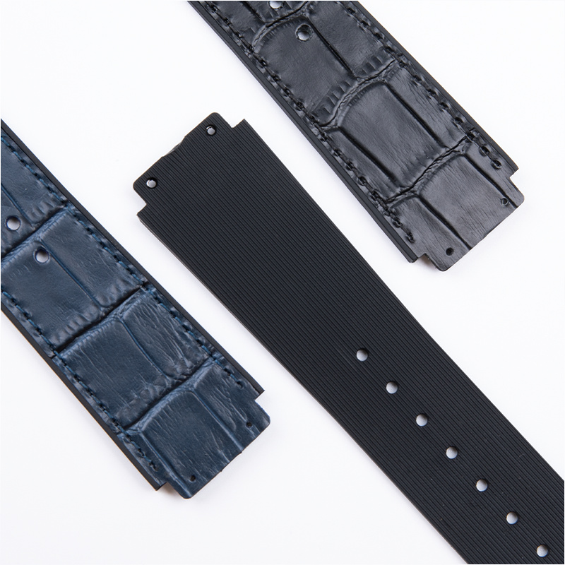 Soft cowhide rubber watch strap replacement engbao Yubo 42 fusion 23 * 18mm with steel plate inside