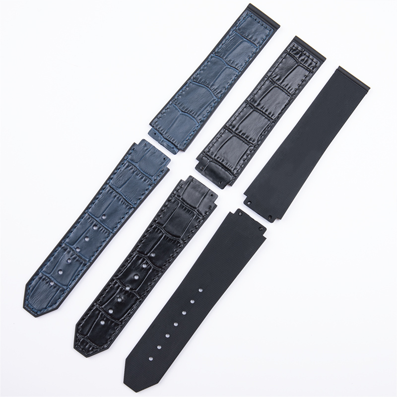 Soft cowhide rubber watch strap replacement engbao Yubo 42 fusion 23 * 18mm with steel plate inside