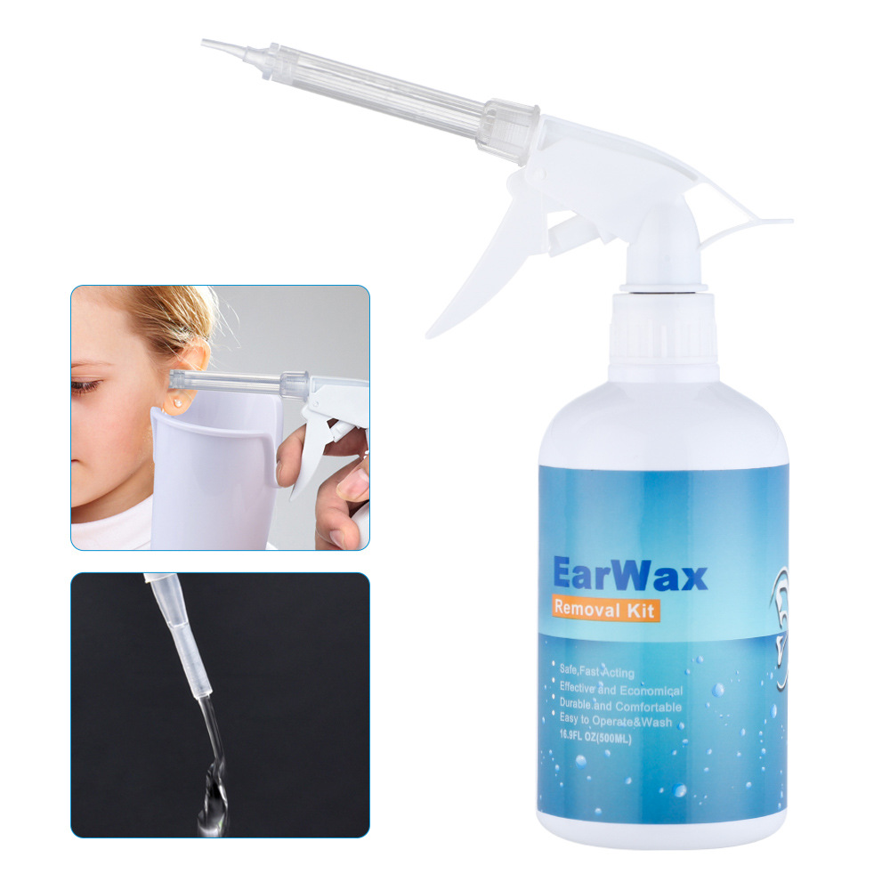 500ml Cylinder Bottle Ear Wax Cleaning Bottle Rinse Ear Wax Ear Balls Ear Wash Magic Kit Adult Children Ear Care Ear Rinse Bottle Cleaning Kit Tools