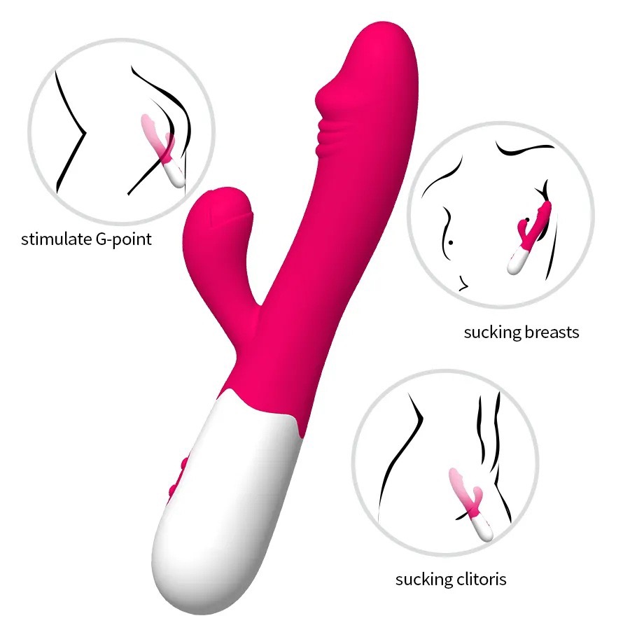 Brinquedo adulto de silicone portátil recarregável de 30 velocidades Clit Clitoris Clitoris Sex Toy G Spot Dual Motor Coelho Vibrador para mulheres femininas