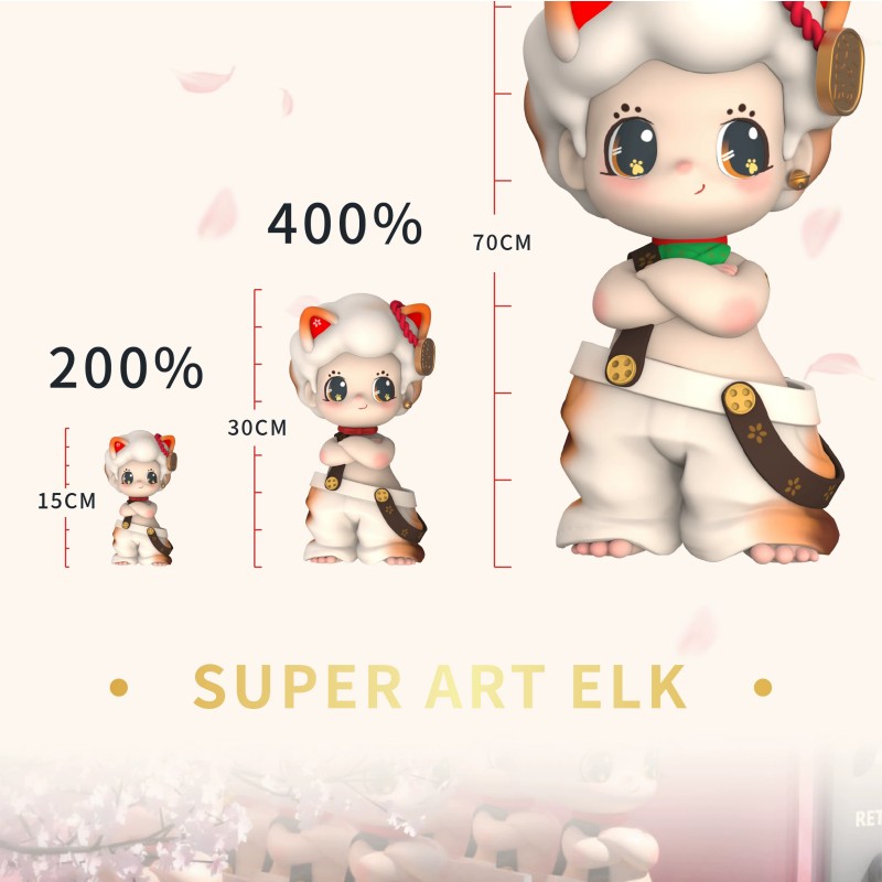 New Spot Fashion Ornament Muñeca hecha a mano Decoración de la sala ECTOYS ELK Maneki-neko 1000% 70CM Edición limitada China-Chic Cute Doll Gift Doll