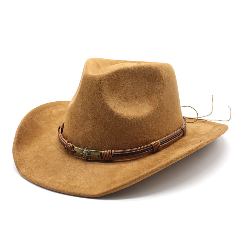 2023 NOVO Chapéu Fedora de Camurça Cowboy Jazz Top Hats para Homens Fedoras Boné Aba Larga Bonés de Feltro Viagem Ao Ar Livre Trilby Presente de Festa de Natal 6 cores