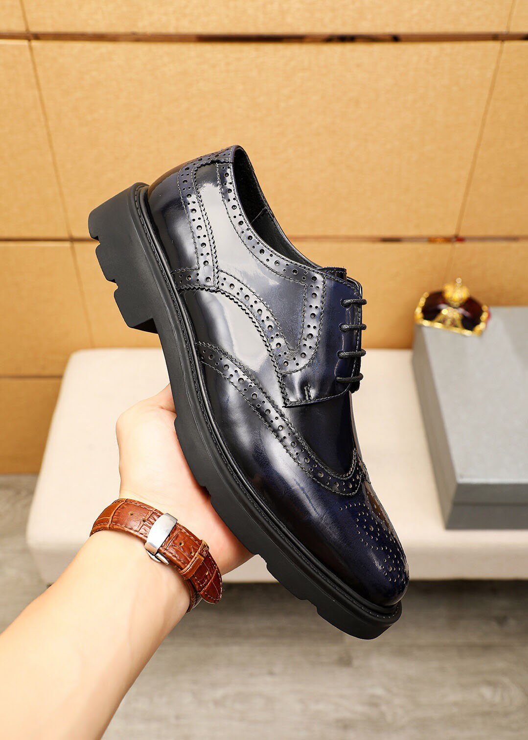 2023 Men Party Wedding Formal Dress Shoes Casual High Quality Brand Business Office Oxfords Genuine Leather Designer Flats Size 38-45