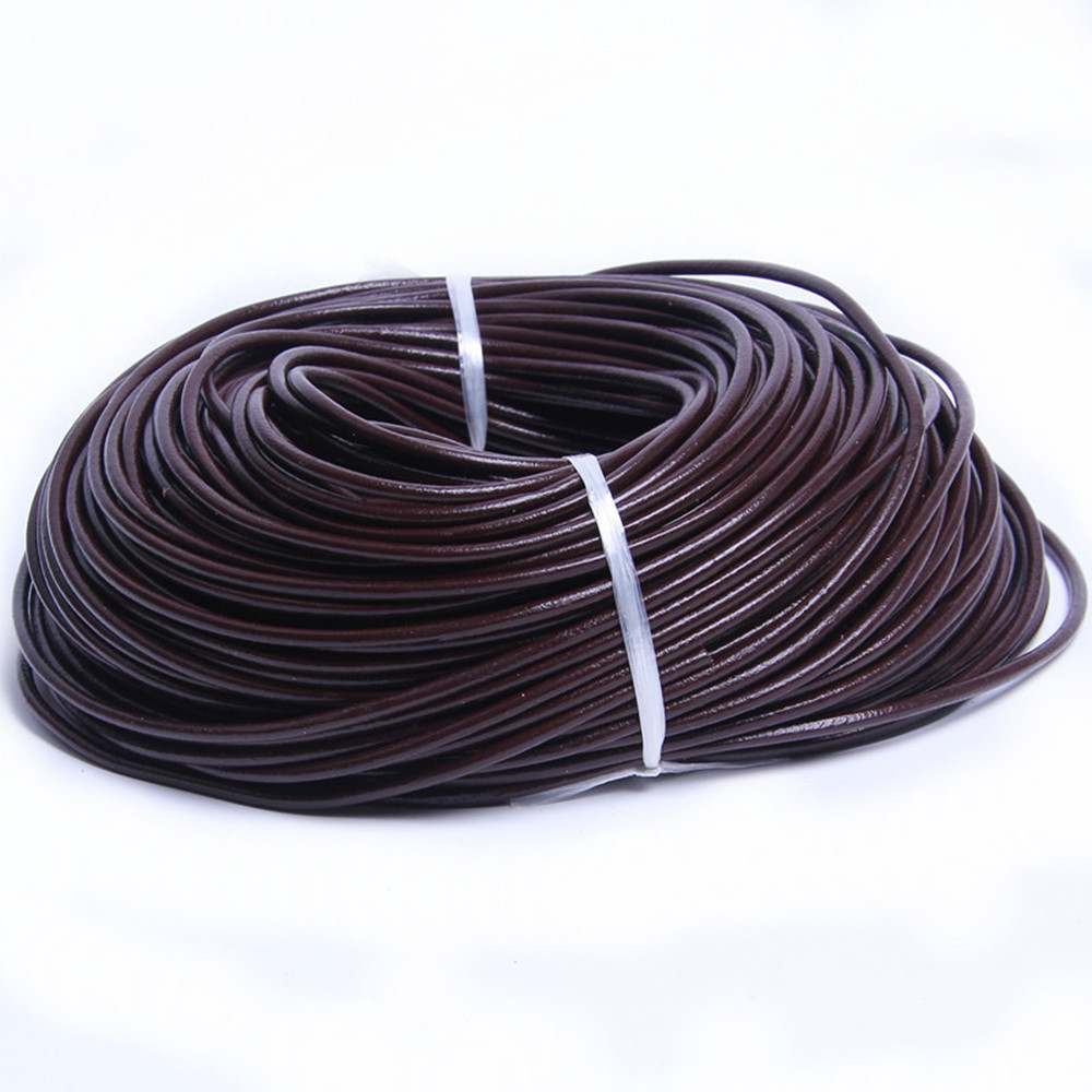 New 100% Genuine Leather Round Thong Cord Leather Cords String Rope for DIY Necklace Bracelet Making 1.5/2.0/3.0/4.0/5.0mm