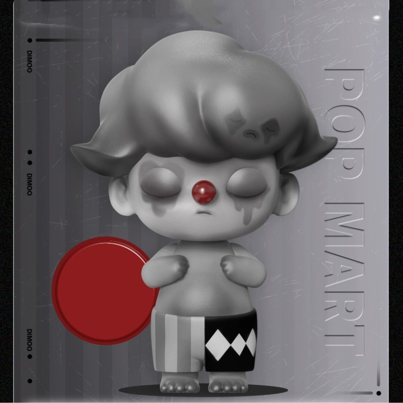 새로운 재고 Dimoo Mime Clown 수제 유행 장신구, 인형 장난감, 선물, 귀여운 거실 장식, Popmart Bubble Matt 12-22cm