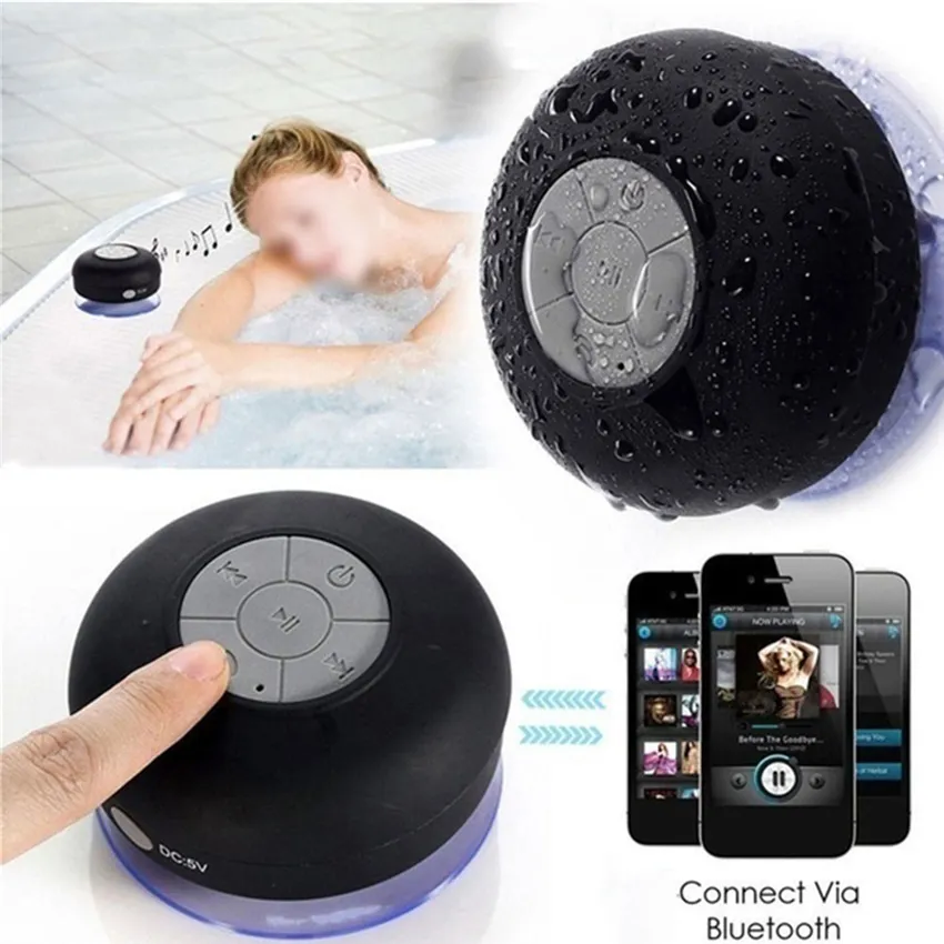 Mini Bluetooth Speaker Portable Waterproof Wireless Handsfree Speaker Suction Cup For Showers Bathroom Pool Car Mp3 Music Player Loudspeaker