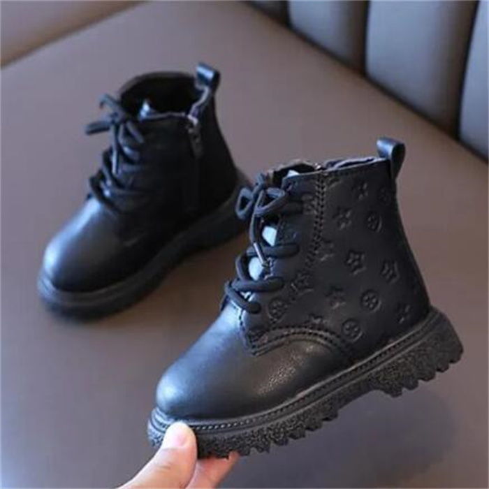 Designer de moda de luxo Martin Boots zíper lateral criança meninos menina bota de neve outono inverno crianças sapatos estampados tênis