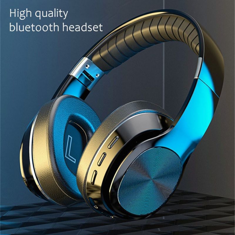 Wireless Headphon Bluetooth över Eer Blue Tooth 5.0 Hörlur för PC Stereo Headset Earphone med Mic Support TF-kort FM