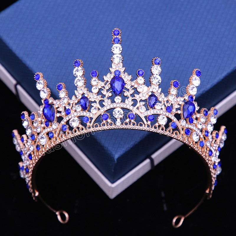 i verde blu rosa rosso diadema di cristallo le donne ragazze festa di nozze 2023 gioielli capelli corona sposa