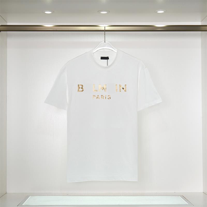 2023 Spring and Summer Bal Letter Logo Tryckt rund hals T-shirt Men's and Women's Cotton Short Sleeve Loose Pullover Top S-XXL