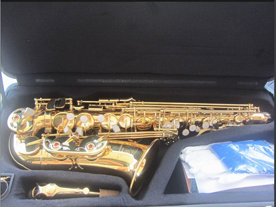 Professionell altsaxofon YAS-62 Gold Key Super Musical Instrument Högkvalitativ elektroforetisk guld Sax med fall gåva