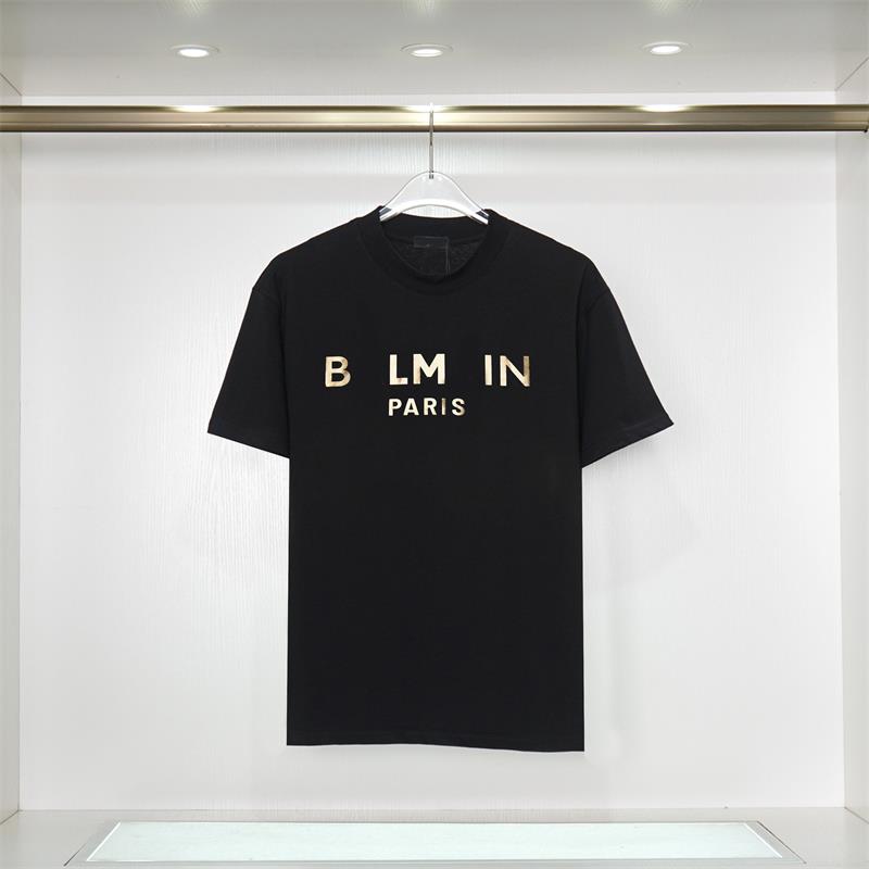 2023 Spring and Summer Bal Letter Logo Tryckt rund hals T-shirt Men's and Women's Cotton Short Sleeve Loose Pullover Top S-XXL