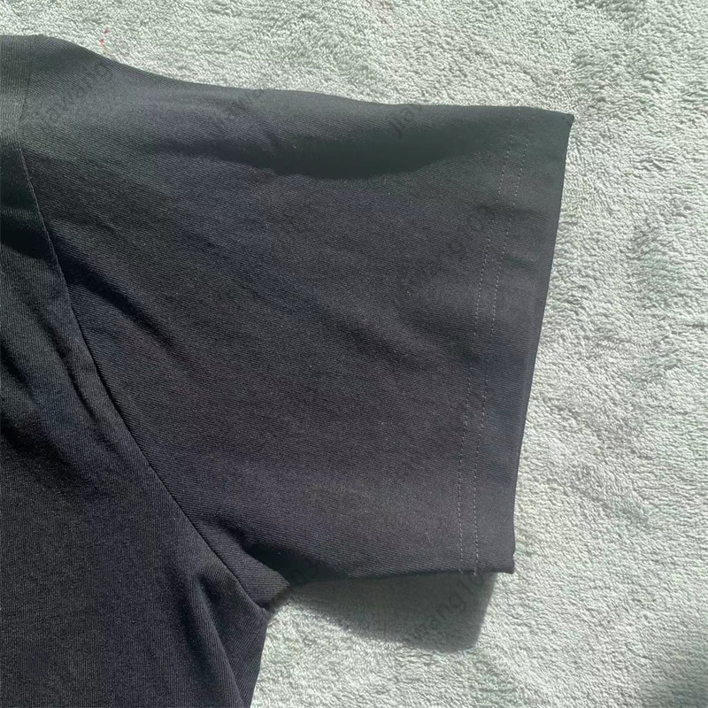 Yaz erkekleri pamuk kısa kollu baskılı harf tişört tişörtler boş zaman yarım kol trendi basit rüzgar siyah ve beyaz çift ceket s-xxxxxl 01