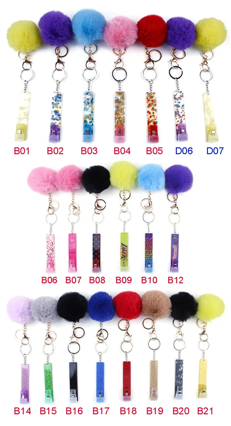 Party Favor Cute Credit Card Puller Key Rings Acrylic Debit Bank Card Grabber For Long Nail ATM KeyChain Cards Clip Nails Tools Tools