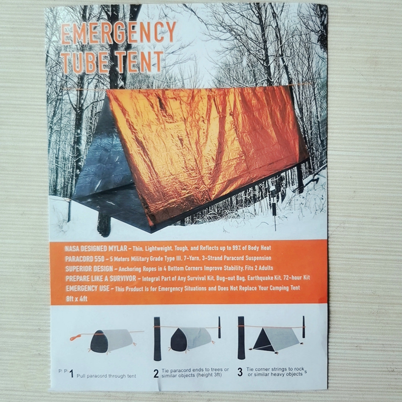 Outdoor First aid tent Emergency shelter warm Survival blanket shelter tent sun-proof PE aluminium coating shelters tents camp hike pads