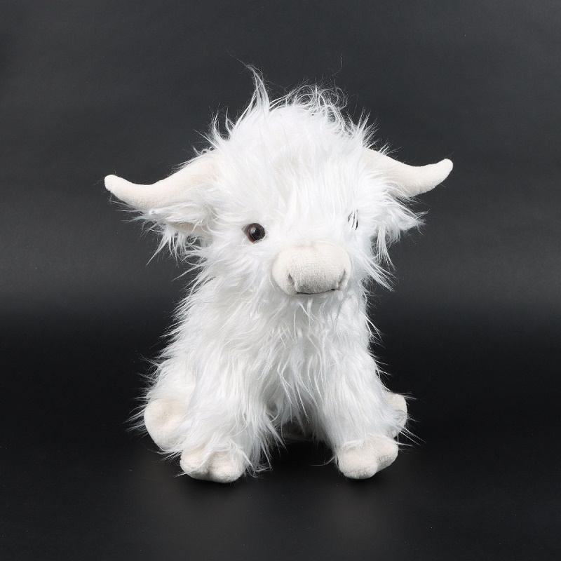 Ceny fabryczne hurtowe 25 cm 3-kolorowe szkockie highland krowie pluszowe zabawki wypchane bydła zwierzęta dla dzieci ulubione prezenty