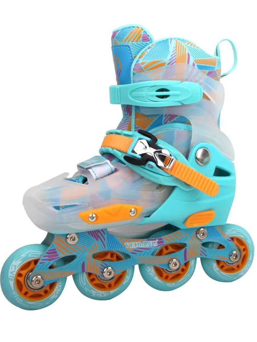 Patines en línea Profesional Niños Jelly Patines en línea Niños Patinaje sobre ruedas ajustable Zapatos de niña para niños Conjunto combinado Zapatillas de deporte de un solo flash HKD230720