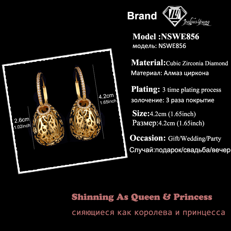 Boucles d'oreilles rondes de luxe en zircone cubique pour femmes fête de mariage couleur or cerceaux boucle d'oreille mode bijoux cadeau 230724