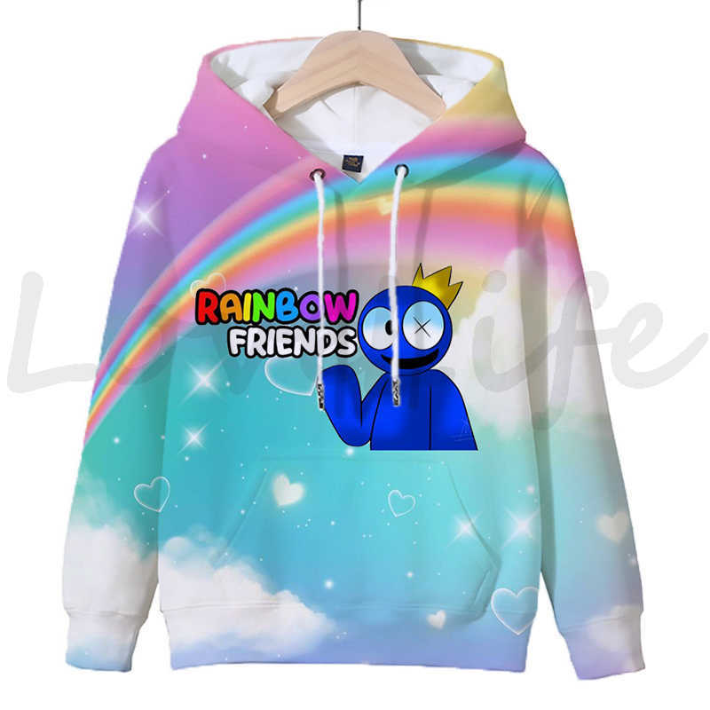 3D Game Rainbow Friends Hoodies Children Pullover Long Sleeve Sweatshirts Boys Girls Hoody Tops Streetwear Kids Clothes Sudadera L230625