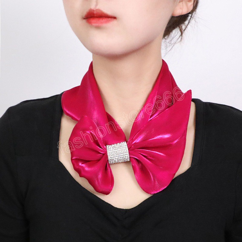 Роскошная атласная шелковая шарф галстук для женщин для волос