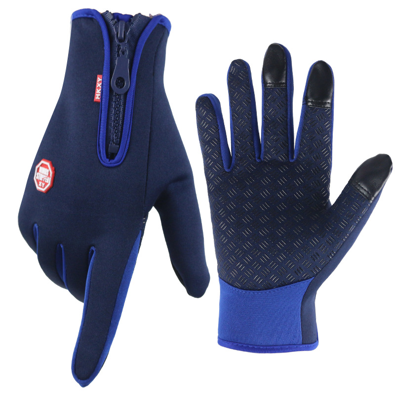 Winter warme fleece handschoenen voor mannen en vrouwen touchscreen handschoenen voor fietsen, buitensporten, anti-skiën bergbeklimmen motorhandschoenen met ritssluiting DH-RL059
