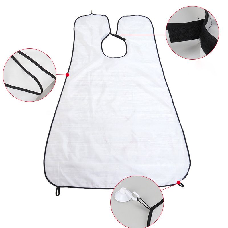 Beard Catcher Bib Beard Apron Men Shaving Trimming Waterproof Non-Stick Cape Grooming Cloth with Suction Cup