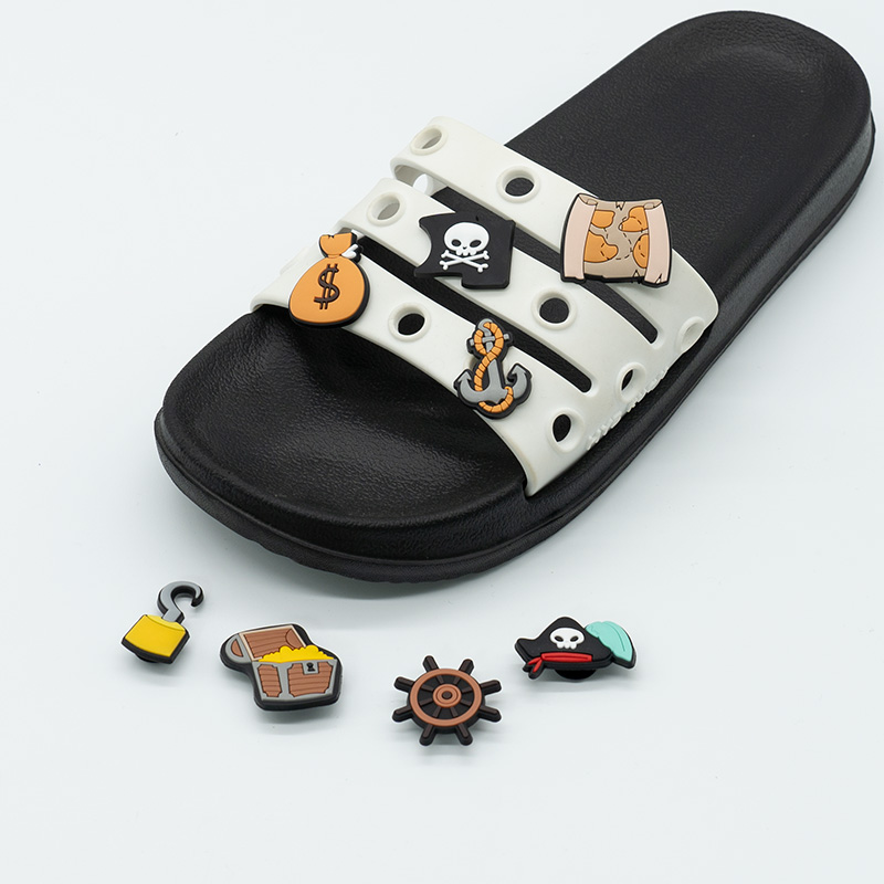 HYBkuaji sailing pirate theme shoe charms wholesale adventure sea shoes decorations shoe clips pvc buckles for shoes