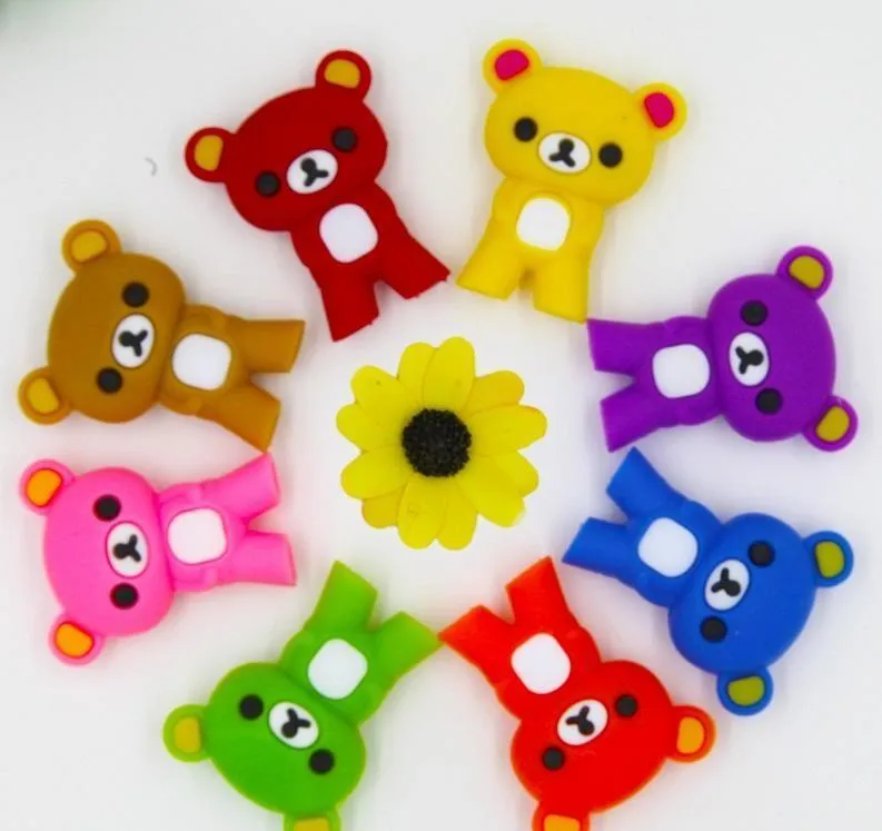 Kawaii Silicone Facilmente Bear Resin Baby Exercise Training Bacchette Colorful Cartoon Bear Bambini che imparano le bacchette