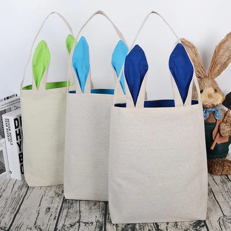 Gros panier de Pâques festif mignon lapin oreille seau créatif bonbons cadeau sac Pâques lapin oeuf sacs fourre-tout avec lapin queue 27 styles