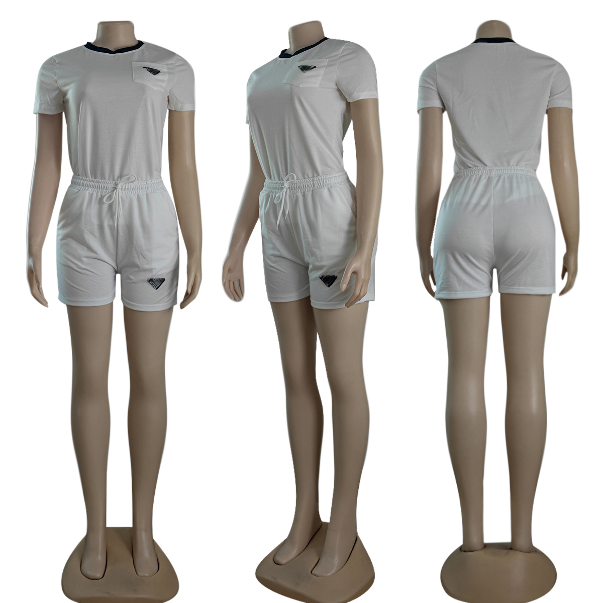 Conjunto de calças casuais para treino feminino Conjunto de roupas de corrida femininas mangas curtas e shorts Conjunto de agasalho feminino Frete grátis