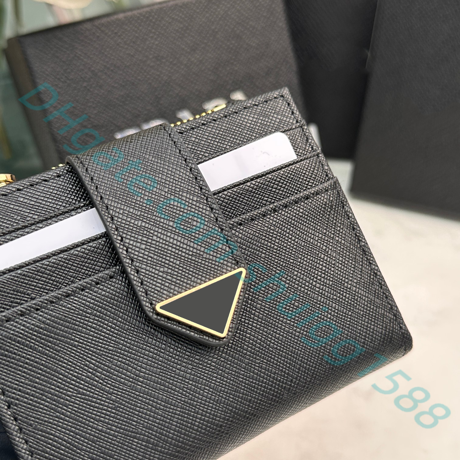 Portefeuilles de créateurs de luxe Saffiano Fashion Purse Criss-Cross pattern Porte-cartes Portefeuilles en peau de vache Portefeuilles superposés Portefeuilles unisexes avec boîte